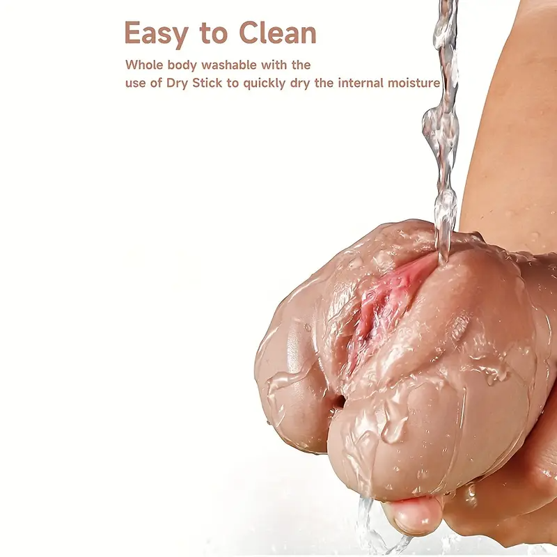 Male Masturbator Realistic Pocket Pussy Stroker Toy, Double-Ended Male Sex Toy Mouth Tongue Textured Vagina & Tight Anus For Men Masturbation