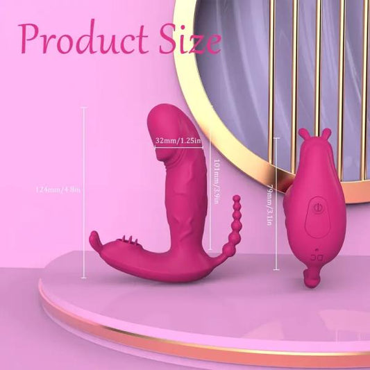 Rechargeable Wearable Vibrator with App Remote Control, Realistic Rabbit Design for G-Spot and Clitoral Stimulation, 9 Vibrating Modes, Wireless Sex Toy for Women and Couples