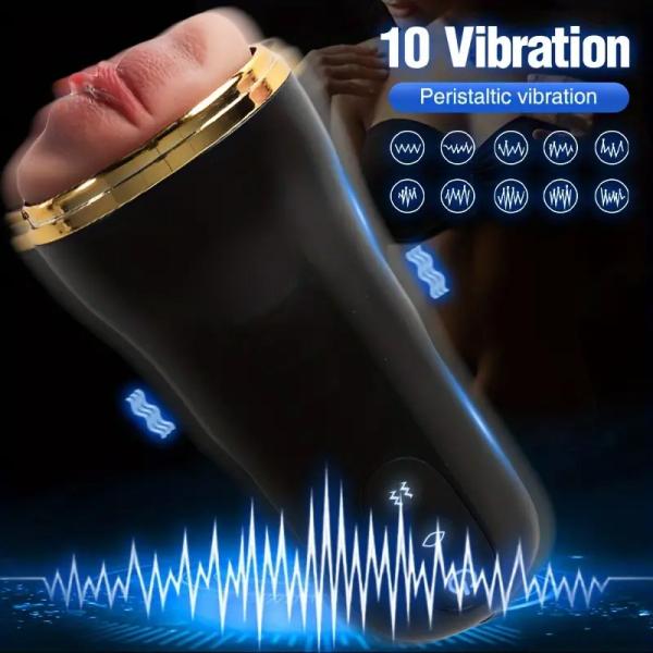 Simulation Electric Plane Cup, Crotch Self-Therapy, TPE Material Cannon Pocket Cat, Soft and Comfortable Material, with 3D Realistic Textured Vaginal Toy, Male Adult Self-Therapy Electric Toy