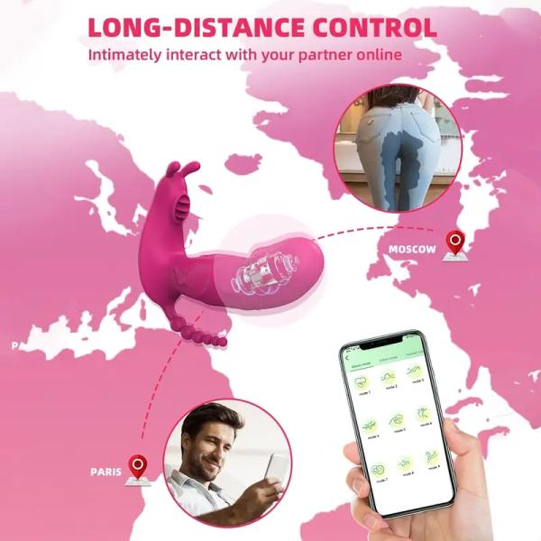 Rechargeable Wearable Vibrator with App Remote Control, Realistic Rabbit Design for G-Spot and Clitoral Stimulation, 9 Vibrating Modes, Wireless Sex Toy for Women and Couples