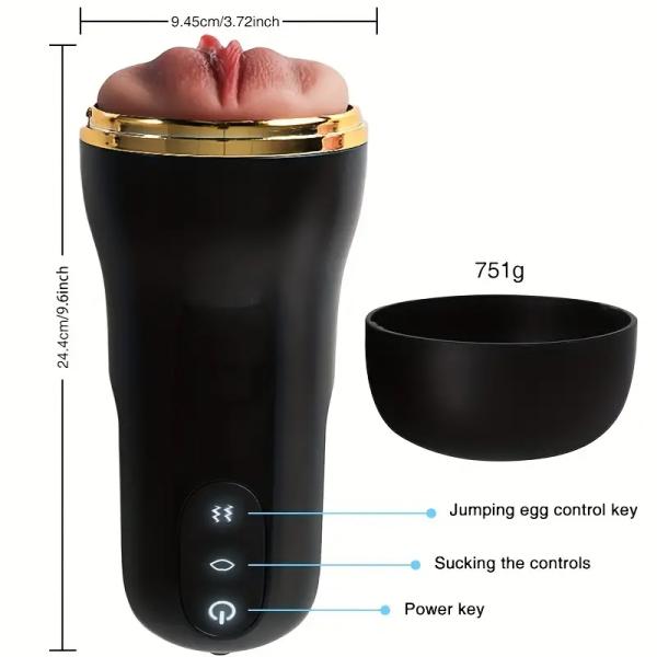 Simulation Electric Plane Cup, Crotch Self-Therapy, TPE Material Cannon Pocket Cat, Soft and Comfortable Material, with 3D Realistic Textured Vaginal Toy, Male Adult Self-Therapy Electric Toy