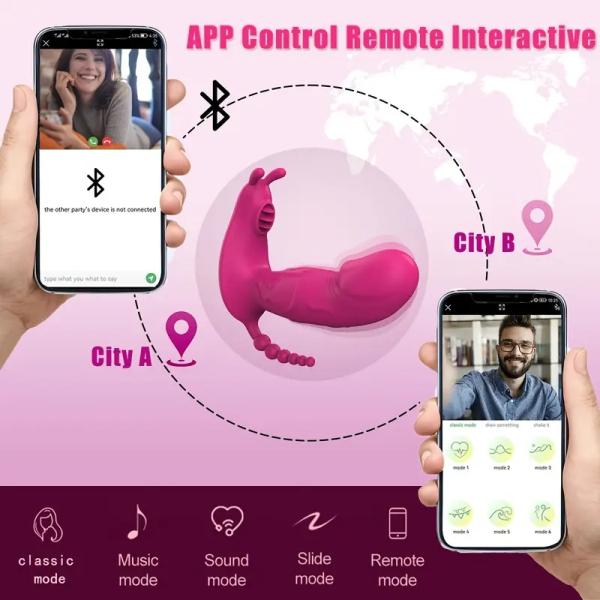 Rechargeable Wearable Vibrator with App Remote Control, Realistic Rabbit Design for G-Spot and Clitoral Stimulation, 9 Vibrating Modes, Wireless Sex Toy for Women and Couples
