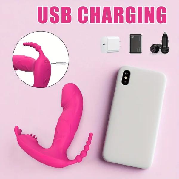 Rechargeable Wearable Vibrator with App Remote Control, Realistic Rabbit Design for G-Spot and Clitoral Stimulation, 9 Vibrating Modes, Wireless Sex Toy for Women and Couples