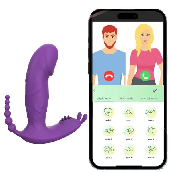 Rechargeable Wearable Vibrator with App Remote Control, Realistic Rabbit Design for G-Spot and Clitoral Stimulation, 9 Vibrating Modes, Wireless Sex Toy for Women and Couples