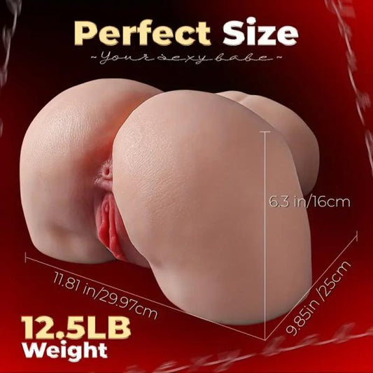 Male Masturbator with Lifelike Skin Texture, Life-Size Adult Sex Toys for Men with Female Pocket Pussy Soft Ass Realistic Tight Vagina & Anal, Fleshy Stroker Masturbation with 2 Hole
