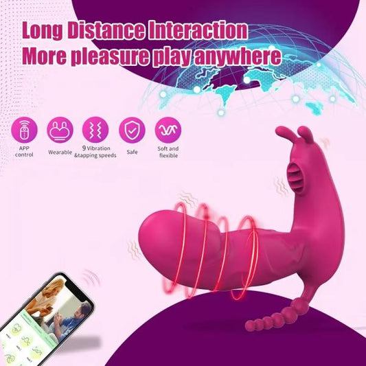 Rechargeable Wearable Vibrator with App Remote Control, Realistic Rabbit Design for G-Spot and Clitoral Stimulation, 9 Vibrating Modes, Wireless Sex Toy for Women and Couples