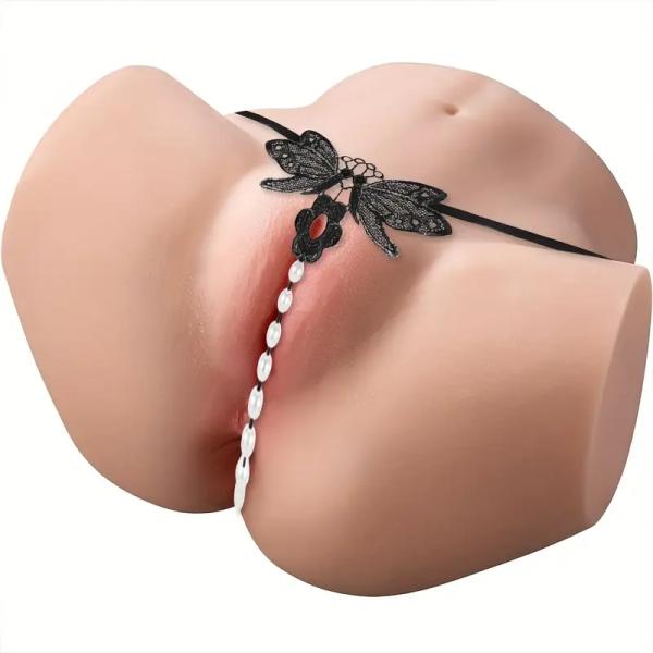 Male Masturbator with Lifelike Skin Texture, Life-Size Adult Sex Toys for Men with Female Pocket Pussy Soft Ass Realistic Tight Vagina & Anal, Fleshy Stroker Masturbation with 2 Hole